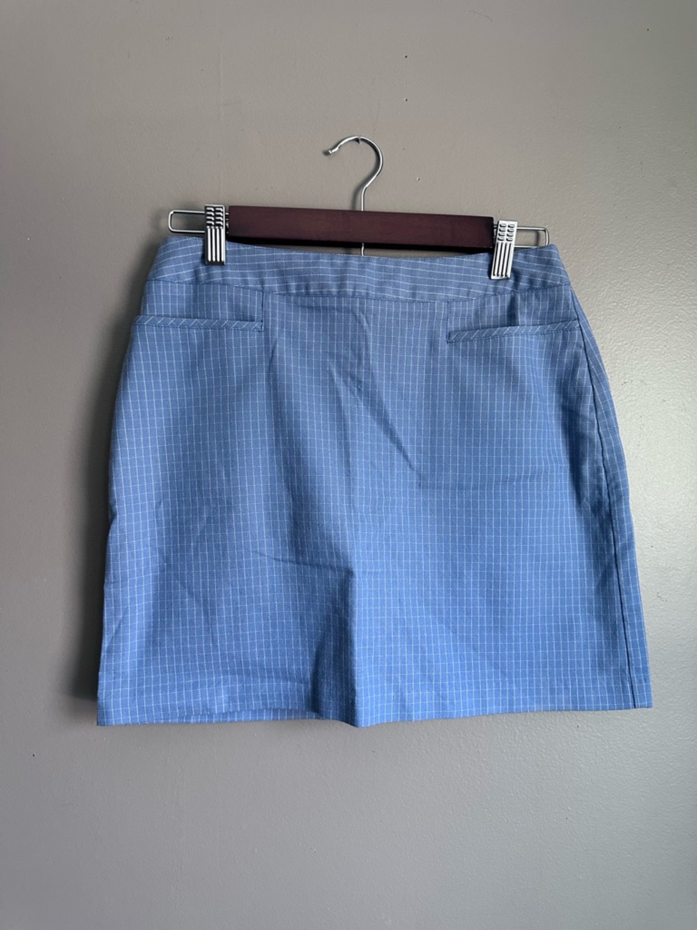 Esprit Y2K Mini Skirt – Size 7/8 – Light Blue Checkered